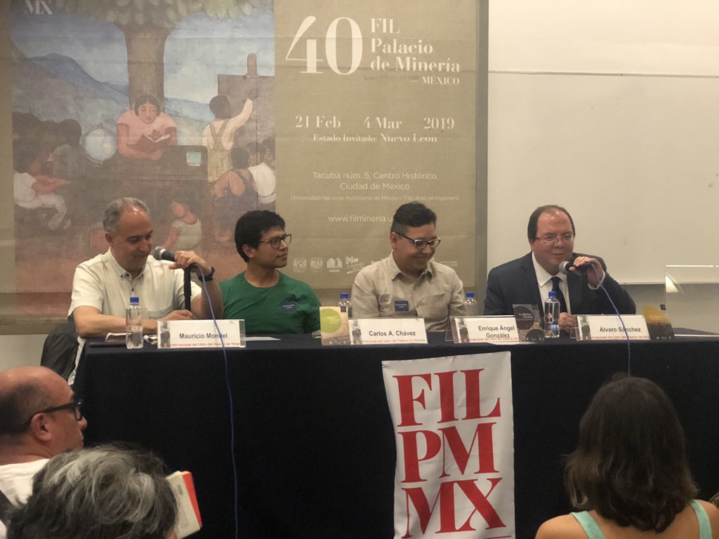 Mauricio Montiel Figueiras y algunos de los ganadores de la primera edición del concurso <a href="/edpuntodpartida/">Ediciones Digitales</a> presentan sus libros y la nueva convocatoria del concurso. Consúltala aquí: bit.ly/2HH433q #EdPunto2019 #FILPM40