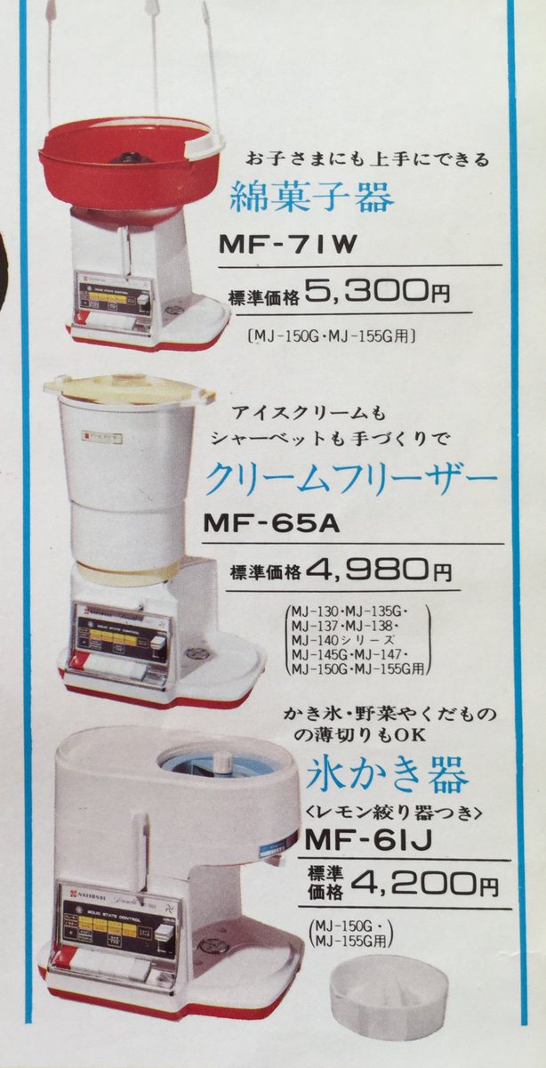 昭和48年「ナショナル」の「ナショナル電子ジューサーミキサー まる形