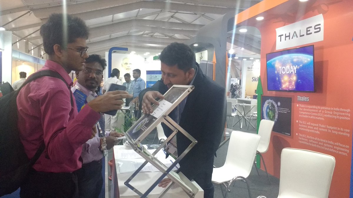 ThalesAsia's tweet photo. Day 4 at #AeroIndia2019 was a busy day for Thales stand in #AeroSkills Pavilion in #HallF. We were thrilled to meet the talented pool of #engineers and take them through our #hiring plans in line with #SkillIndia initiative.
@MSDESkillIndia @NSDCINDIA @aeroavssc @AeroIndiashow https://t.co/GlmZsMEYRN