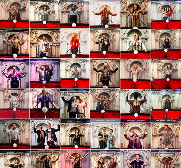 We love seeing your #EVITAinAus poses on the balcony of the Casa Rosada at the <a href="/ArtsCentreMelb/">Arts Centre Melbourne</a>. There's a little touch of star quality in every one of them! 🌟🎙🇦🇷