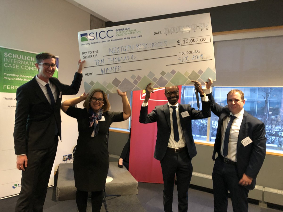 siccToronto's tweet image. We are delighted to announce the winners of this year competition team NextGen Resources from the University of Western Australia. There were many great presentations and it was hard for the judges to make a final decision. Thank you everyone for joining us today! #SICC2019