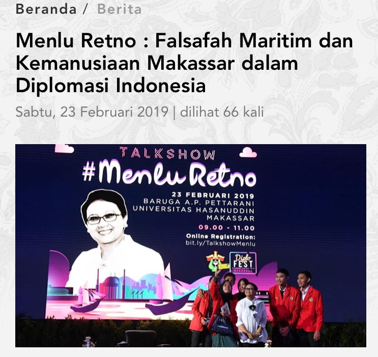 H.E. @Menlu_RI Retno speaks on the maritime and humanitarian philosophy within Indonesia’s diplomacy at #DiploFestMakassar2019 

kemlu.go.id/id/berita/Page…

@ConnellyAL @endybayuni @renepatti @EvanLaksmana @kvspringer