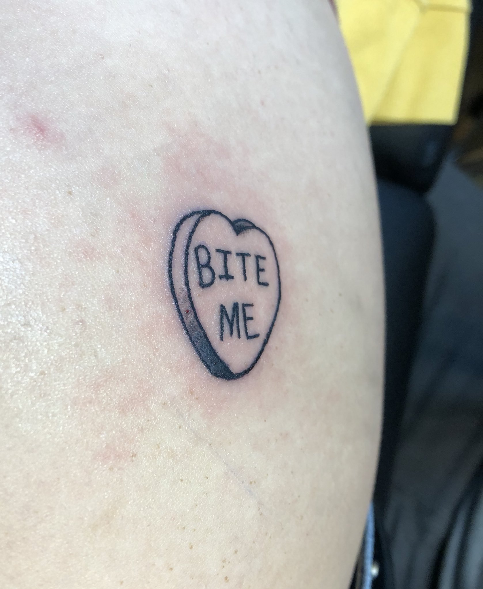 Bite Me Lip Tattoo