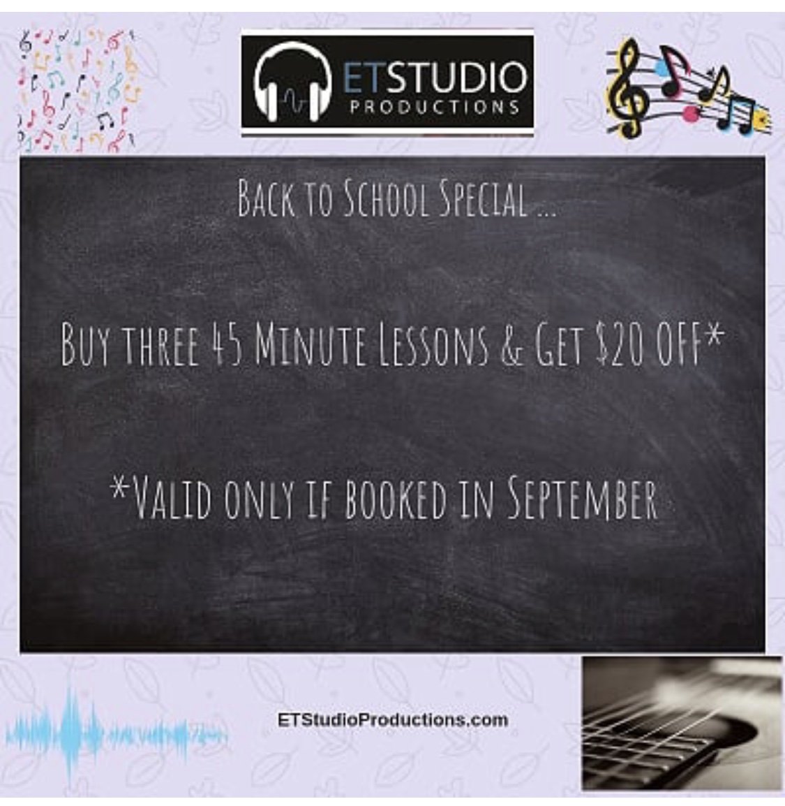etstudioprod's tweet photo. Did you know we offer a DISCOUNT for #BACKTOSCHOOL? Sign up today for our expertise in artistdevelopment and #singinglessons music #guitar #piano acting and more #NYC #MusicExperts
https://t.co/PcMaDR6sk1 https://t.co/G4WzoJyKdL