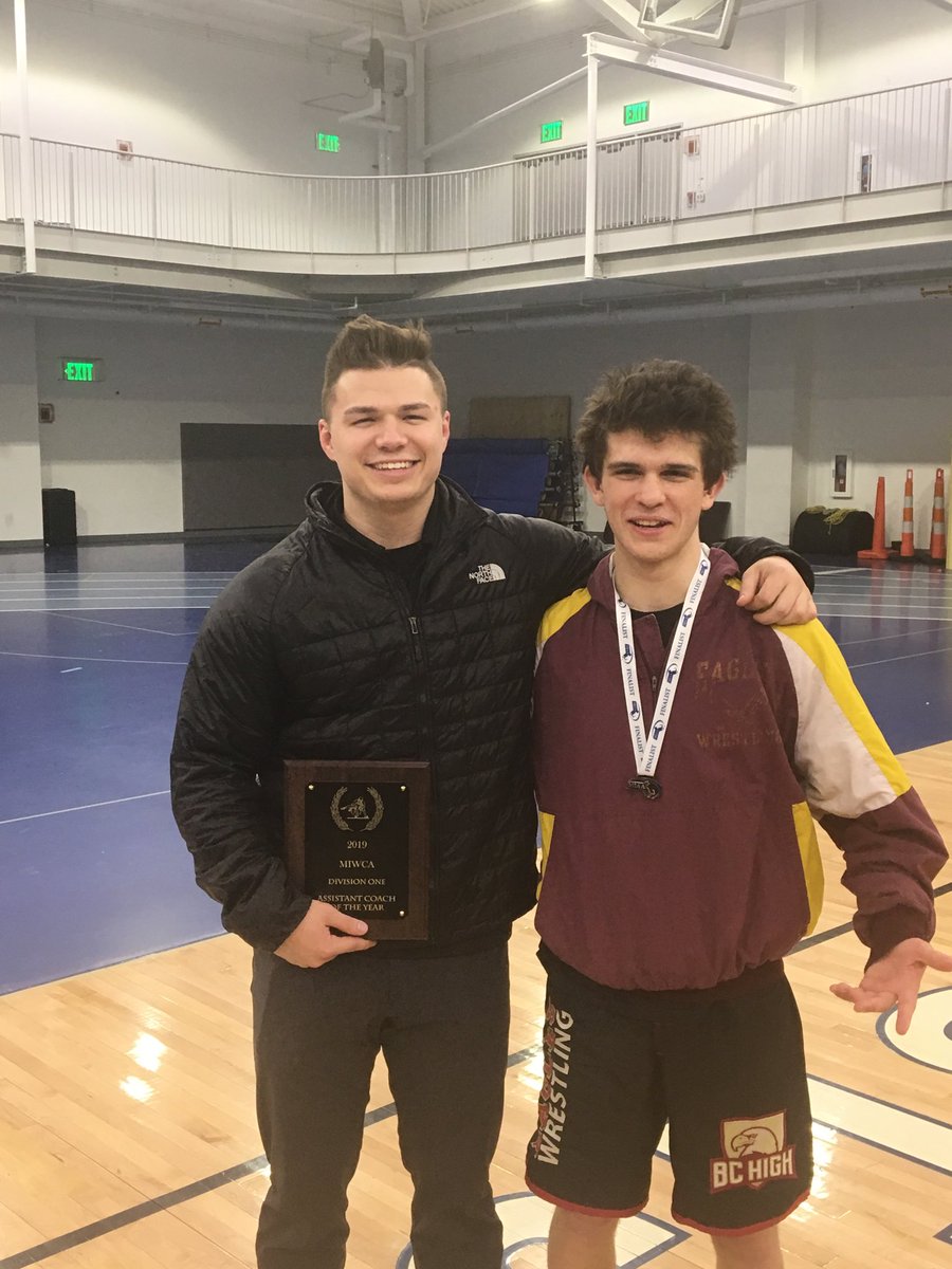 BCHighWrestling's tweet photo. Donald Ryan (2nd place All-States) with Coach Bechen (D1 Assistant Coach of the Year)

Very proud of both these guys! #ConsectatioExcellentiae

⁦@BCHigh⁩ ⁦@BChighathletics⁩ ⁦@cotter_grace⁩ https://t.co/HAJvtNmDZV