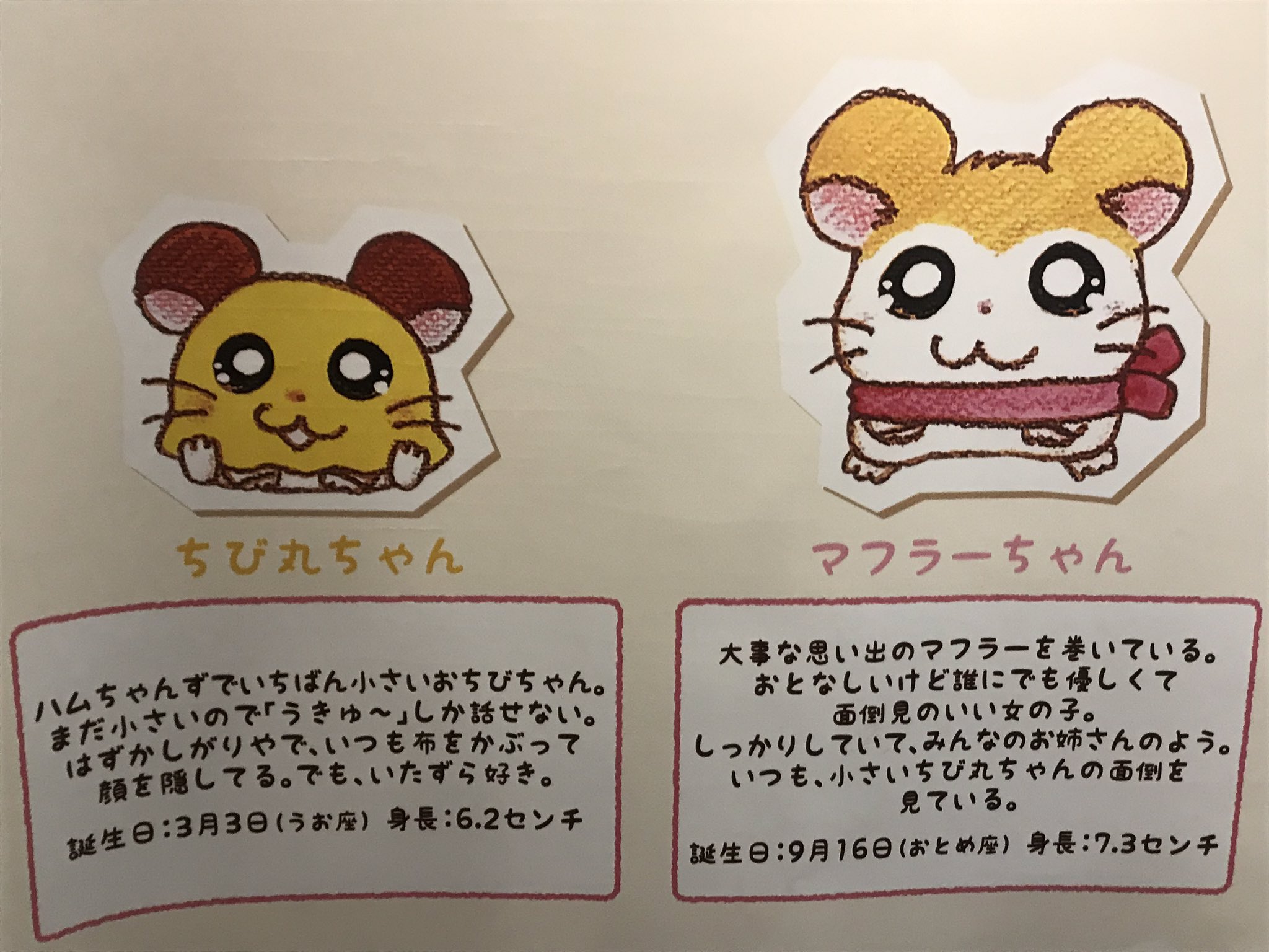113 ハム太郎　マフラーちゃん　ステッカー　ちびまるちゃん　シール CRUX とっとこハム太郎 デコペタステッカー マフラーちゃん
