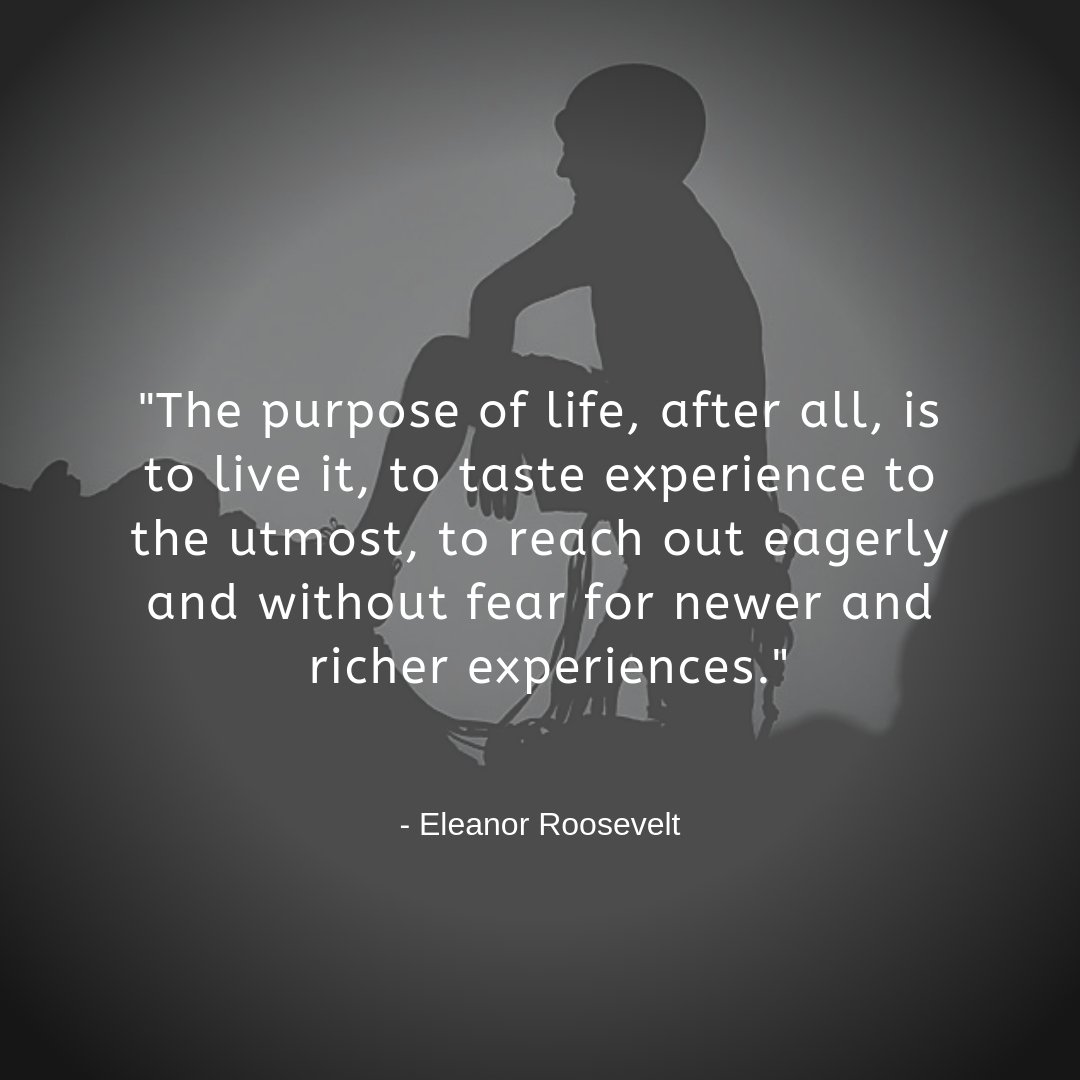 "The purpose of life, after all, is to live it, to taste experience to the utmost, to reach out eagerly and without fear for newer and richer experience" - Eleanor Roosevelt #OutwardBound #UAE #Outdoors #LearnStriveLead #RAK #Learn #Explore #Follow #Quote #Inspiration #Motivation