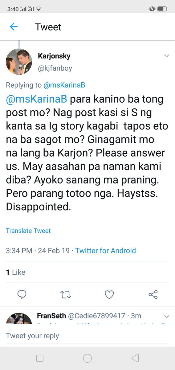 LiqueMhane's tweet photo. Grabe nman Yung Word mu kay Kare,magtiwala lng Tayo at isa pa di manggamit c kare layag na nga kayo,tapos ganyan kayo magsalita kay Kare..Haaay https://t.co/kimDGjPZN3