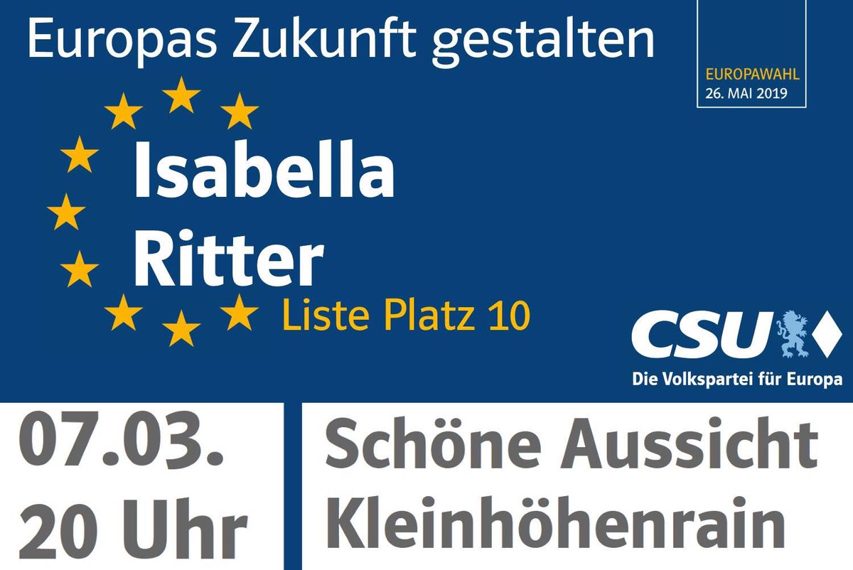 IsaSchusterEU's tweet photo. Herzliche Einladung zu den folgenden Veranstaltungen mit mir! Freue mich schon auf euch! #BetterEurope #StrongerTogether #Platz10 #Isabella4Europe https://t.co/JlFnfrFpXI