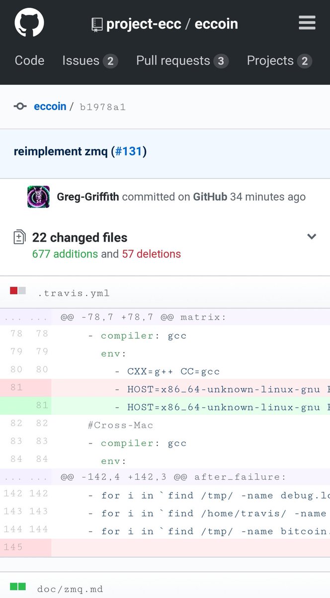 project_ecc's tweet image. 677 additions on the latest commit from the main man Greg Griffith. Huge volume in this 1 commit, so hard to comprehend the time that goes into blockchain development. #development #blockchain #crypto #ecc #technology #Genius #code github.com/project-ecc/ec…