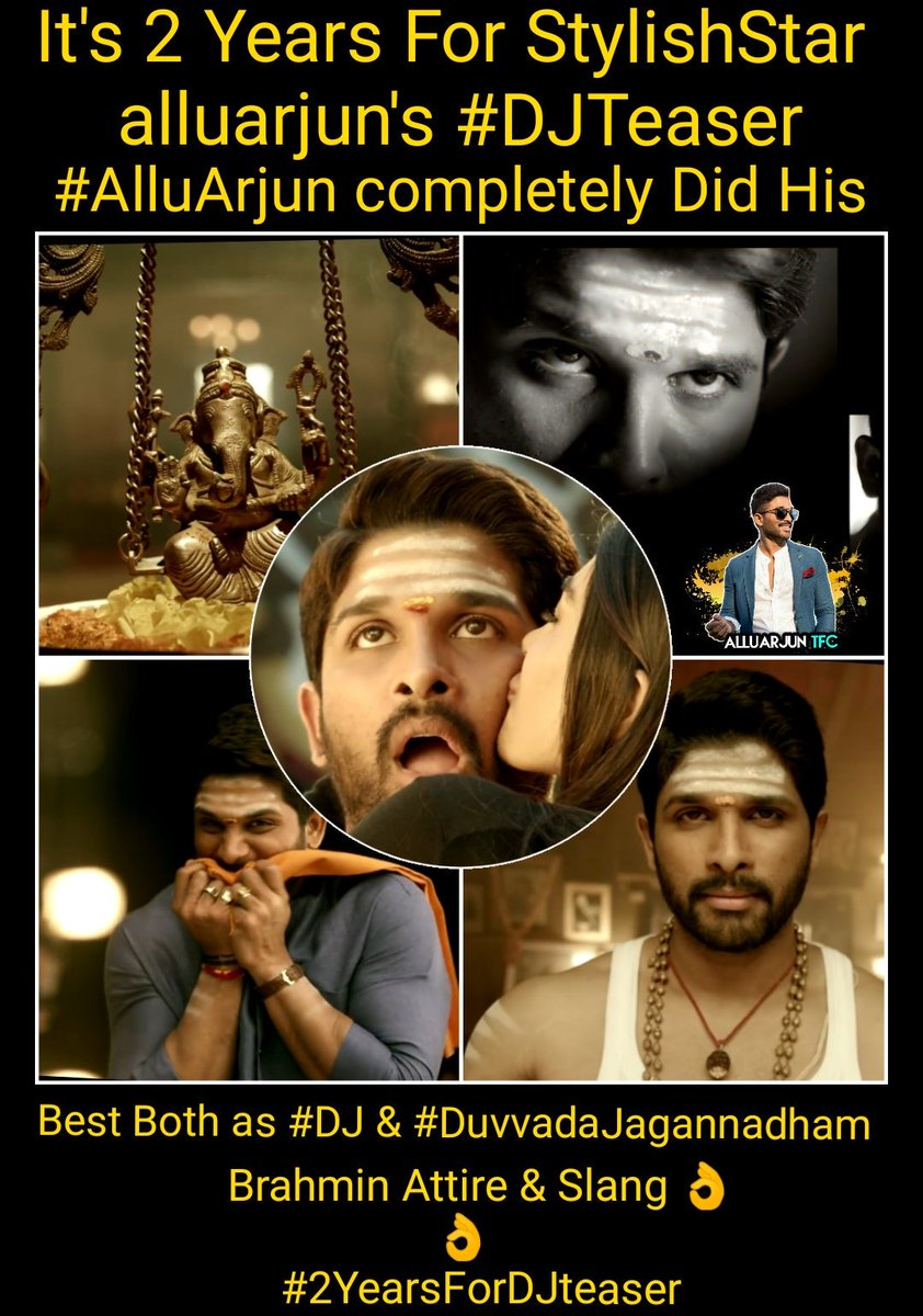 Surya_AACult's tweet image. Stylishstar @alluarjun 
@hegdepooja 
2 years for Stylishstar AlluArjun #DJTeaser 

#2YearsForDJTeaser