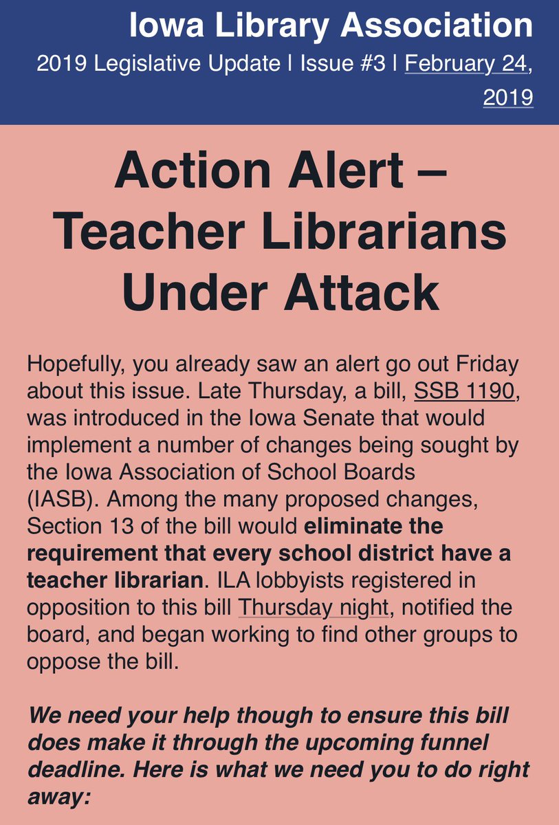 SarahStaudt's tweet photo. Please help to make sure this bill does not pass! This also affects school nurses, which are very much needed too! #iowatl #mwlibchat #tlchat https://t.co/xhJAmTc7Y9