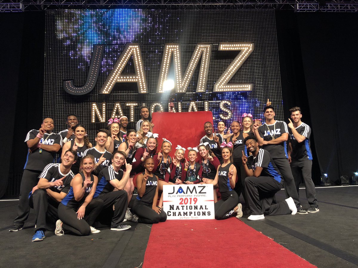 JAMZCheer's tweet photo. Junior Varsity Group Stunt

NATIONAL CHAMPION
LONE PEAK 

#JAMZNationals 🏆🙌🏽💙 https://t.co/0KJbYiO6Wc