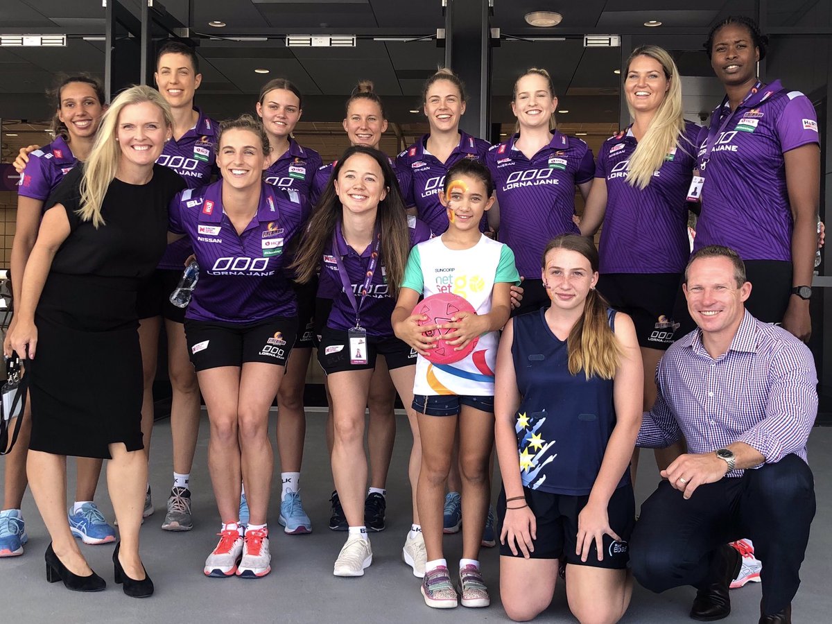 MickdeBrenni's tweet photo. Several generations of netballers came together to open the new $44 million Queensland State Netball Centre at Nathan in Brisbane today.
Among them was my daughter Scarlette and niece Lillian 🏐 #netballqld #qldpol #firebirds https://t.co/XgAmT4PCSY