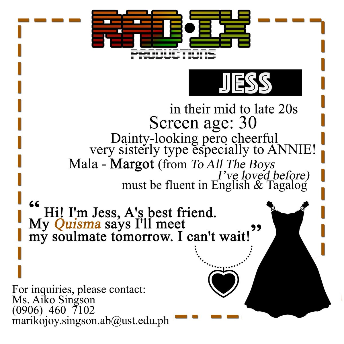 ana_dul_cet's tweet photo. #CastingCall @RADIXProd

We're looking for male and female actors to be part of our student short film. Tf, food, and transpo will be provided. 😊

#CastingCallPH #AuditionPH #ASAPNatinTo #PARKJIHOONinMANILA #SPSPusuanAngSaya #SarahGBreadytoFallInLove https://t.co/D7s87bSSVM