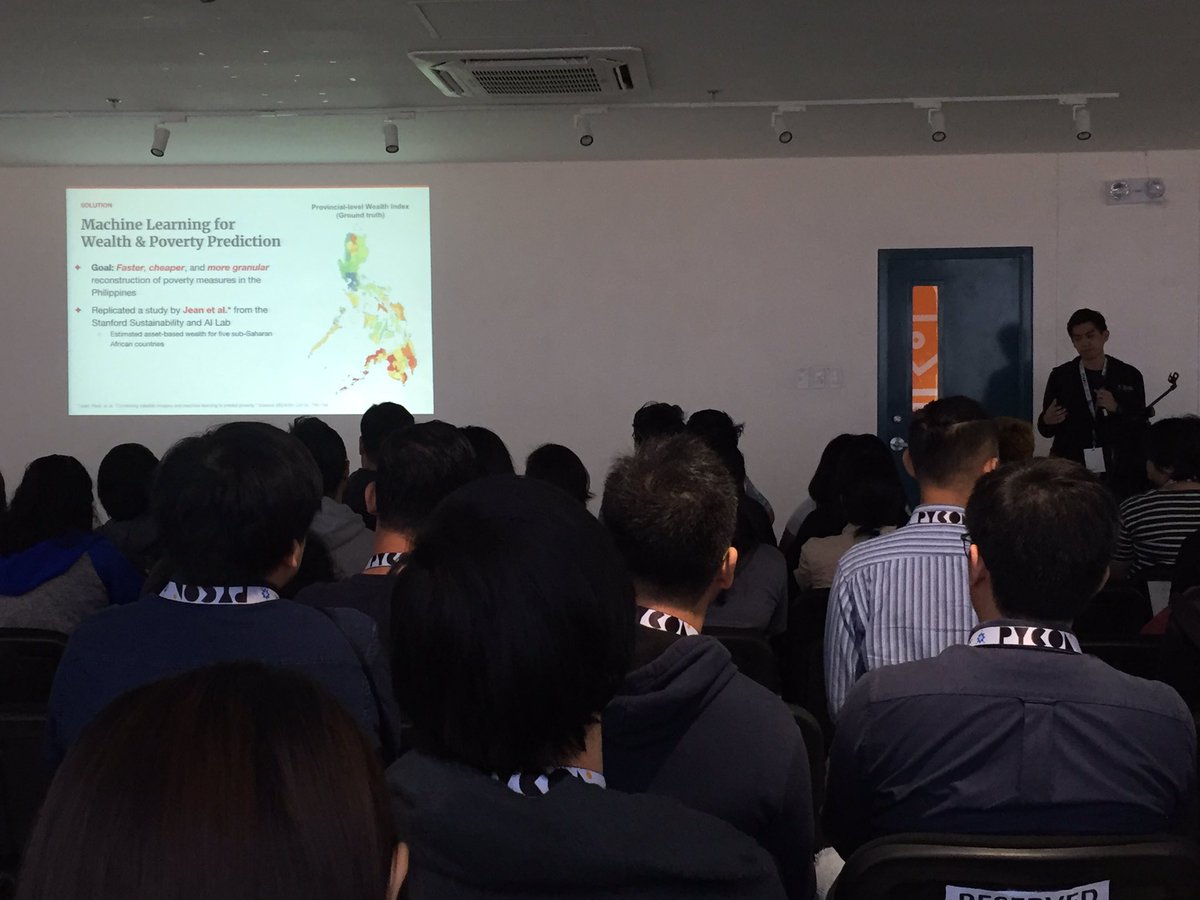 cellofoodiegeek's tweet photo. Great feedback, interaction &amp; appreciation on the project presented by the Thinking Machines team on Using AI &amp; Satellite imagery to Zero in the country’s most vulnerable communities. 

#PyConAPAC2019 #ThinkingMachines #PythonIsForever #MachineLearning #AI #ContinuousImprovement https://t.co/N2B7lLaja4