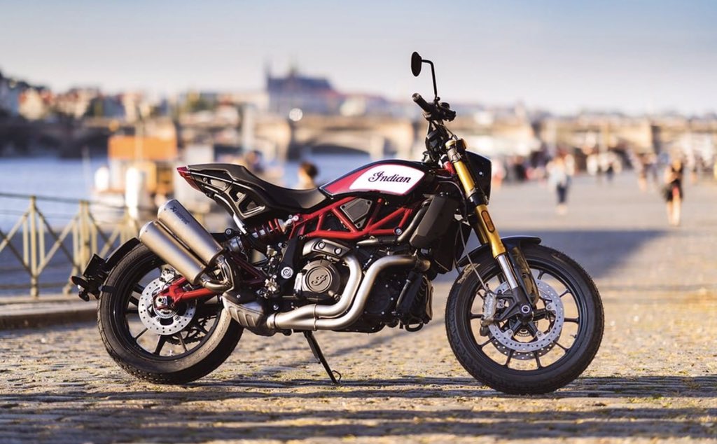 IndianMotorIND's tweet photo. FTR 1200 S and Akrapovič - top of the line and designed to perform. #FTR1200 #Akrapovic #FTRFriday #LegendaryMoments https://t.co/0L2uXNVnjN
