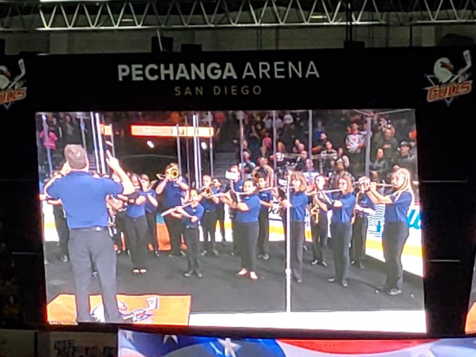 Hillsdale Band had the honor of performing the National Anthem at the San Diego Gulls game!
<a href="/CajonValleyUSD/">CajonValleyUSD</a>