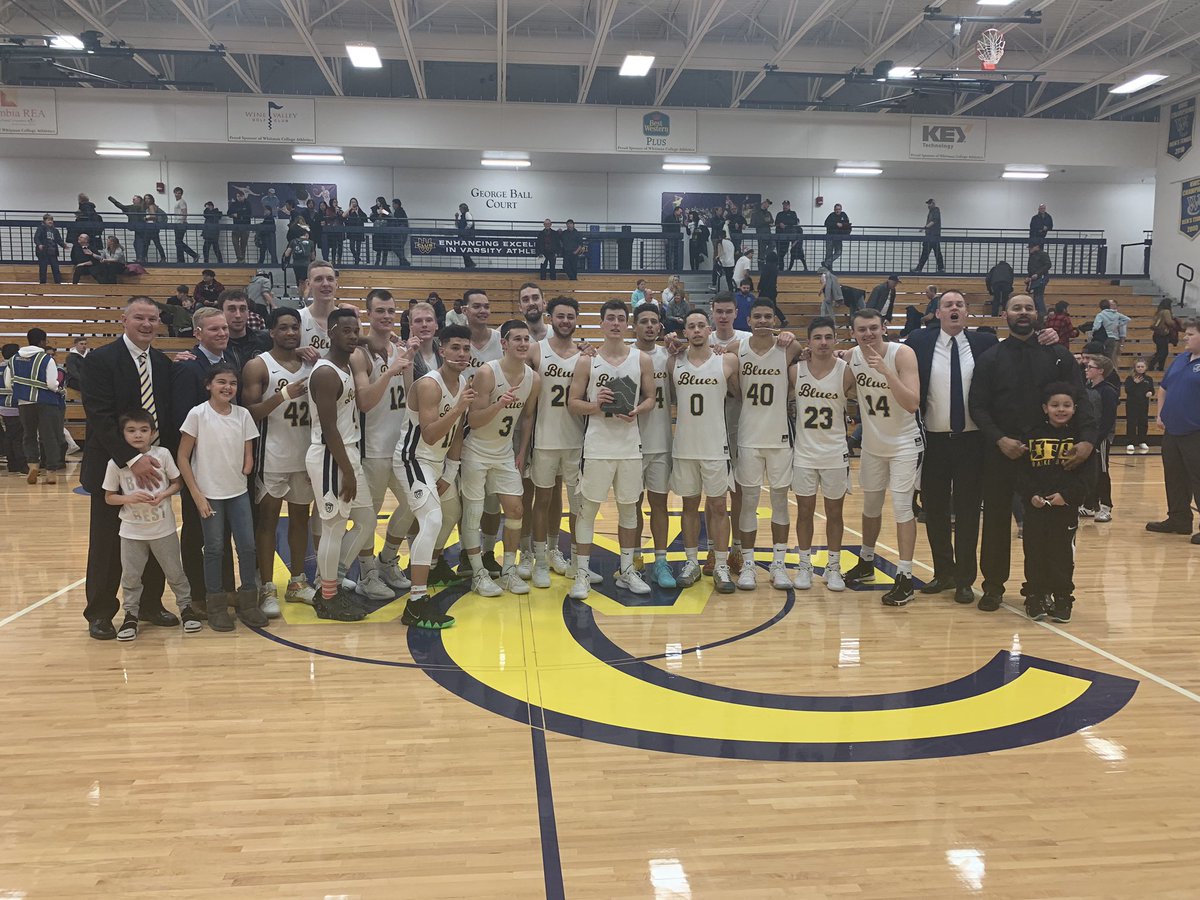 NorthwestConf's tweet photo. Congratulations to @WhitmanSports / @WhitmanMBB, your 2019 NWC Men’s Basketball Tournament Champions!

#NWCchamps #d3hoops https://t.co/ES61uCSDqD