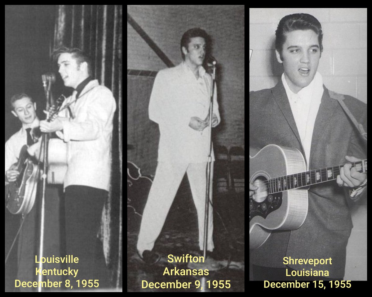 ElvisInArkansas's tweet photo. December 1955...Snaphot into back to back shows in Kentucky and Arkansas...and days later he was back on the Louisiana Hayride #ElvisHistory https://t.co/6FWty3uV7A