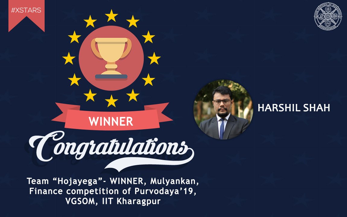 ximb_official's tweet photo. โMulyakanโ โ the finance competition of Purvodayaโ19, VGSOM, IIT Kharagpur has three rounds of the competition related to the finance sector.
Heartiest congratulations to the winner.
#Mulyakan #Finance #OnlineQuiz #CaseStudyPresentation #XStar #XIMBProud https://t.co/K9BOpldblL