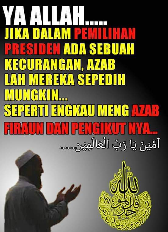 Giswandhi's tweet photo. Kalau tdk adalagi yg bisa kita lakukan utk menghadang kecurangan dan pelanggaran Pilpres yg semakin masif. Marilah kita berdoa dgn memohon pertolongan Allah Swt. @sandiuno @prabowo @ILCtv1 https://t.co/eerEWMp8Rm