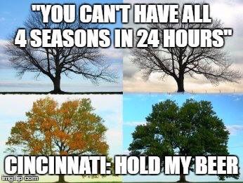 Smorris1976's tweet photo. Perfectly sums up the weather here in #Cincinnati https://t.co/ToFpug5ma4