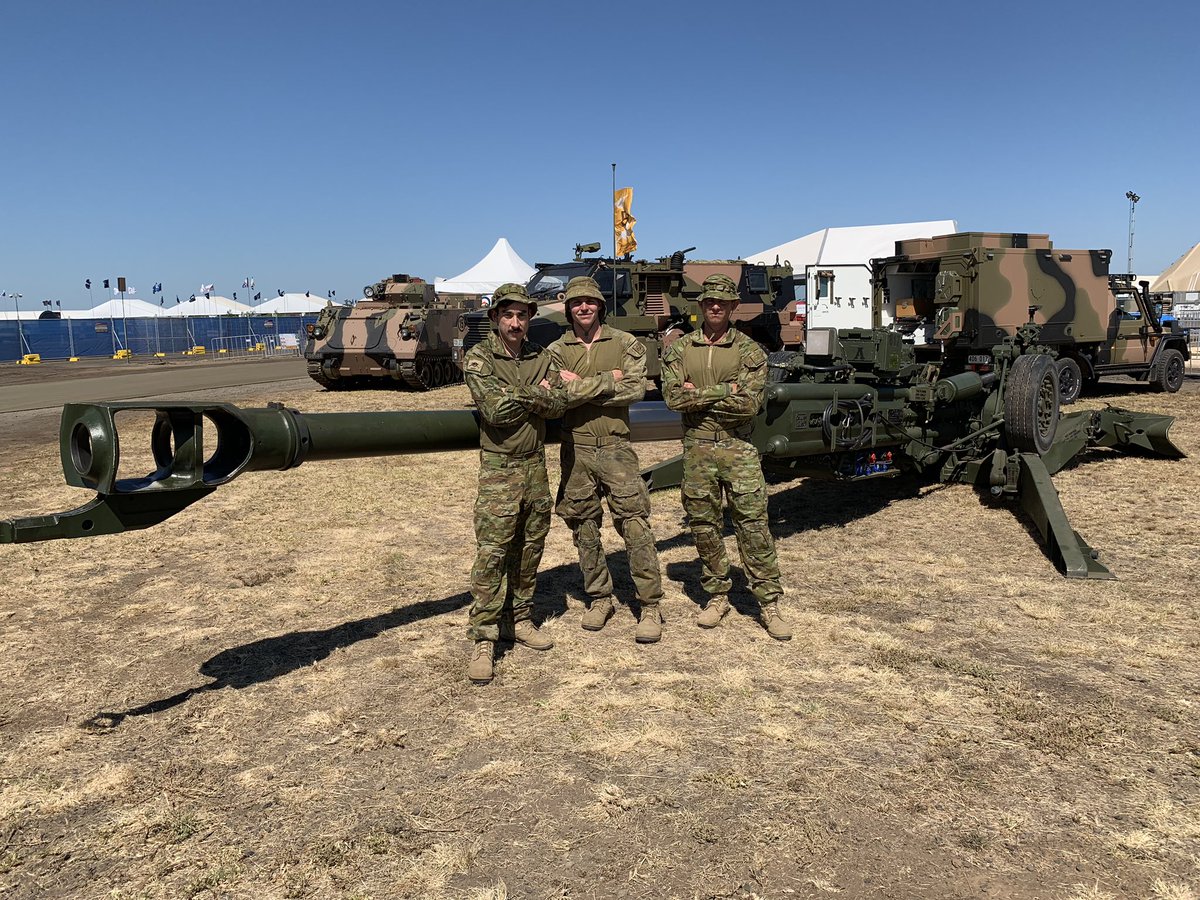 FORCOMDAusArmy's tweet photo. The @AustralianArmy has arrived at @Avalon_2019! We haven’t just brought helicopters - we’ve got a suite of the 🇦🇺 Army’s vehicles &amp; equipment. Come meet #ourteam - we’re working with the @AusAirForce &amp; @Australian_Navy to showcase our combined arms #capability @comdforcomd https://t.co/k3DRqHlWGJ