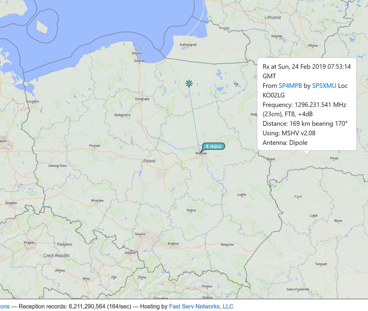 Thanks to Marek SP4MPB from KO03ht for #1296MHz 1st QSO on #FT8 
Interesting Air-Plane Scatter #ACS ✈️ from airport 🛫nearby during this #GHz_bands #hamradio QSO📡@UKGHZ @Croatia_uW