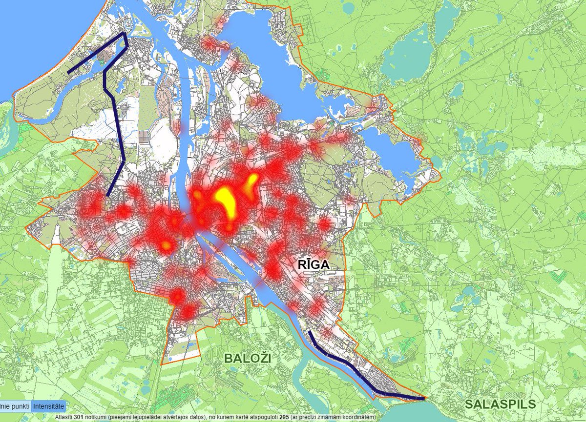 Pagājušogad Rīgā CSNg cietis 301 velosipēdists (sarkanie un dzeltenie punkti). 

Tādēļ Rīga steigs šo problēmu risināt, izbūvējot zilajā krāsā redzamos velosipēdu ceļus.

#NilaLoģika