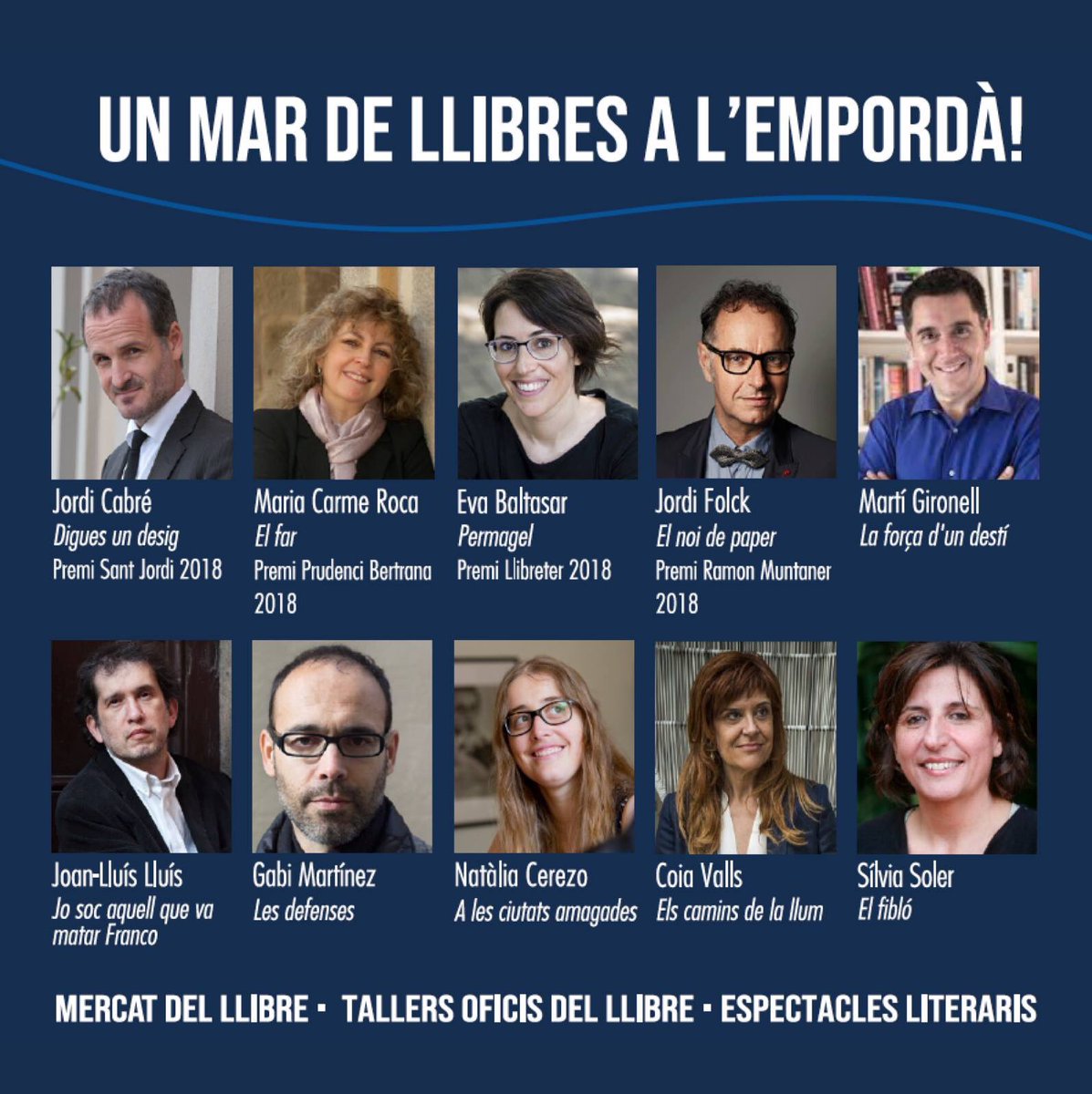 masmartirural's tweet photo. 📘 Martí Gironell, Coia Valls, Silvia Soler, Jordi Cabré, Joan-Lluís Lluís, Miquel Sunyer... són alguns dels autors que passaran avui per l'Escala! 

Consulta el programa 👉 https://t.co/39RicKY205
#inCostaBrava visitlescala Viladelllibre https://t.co/PxHTD515R3