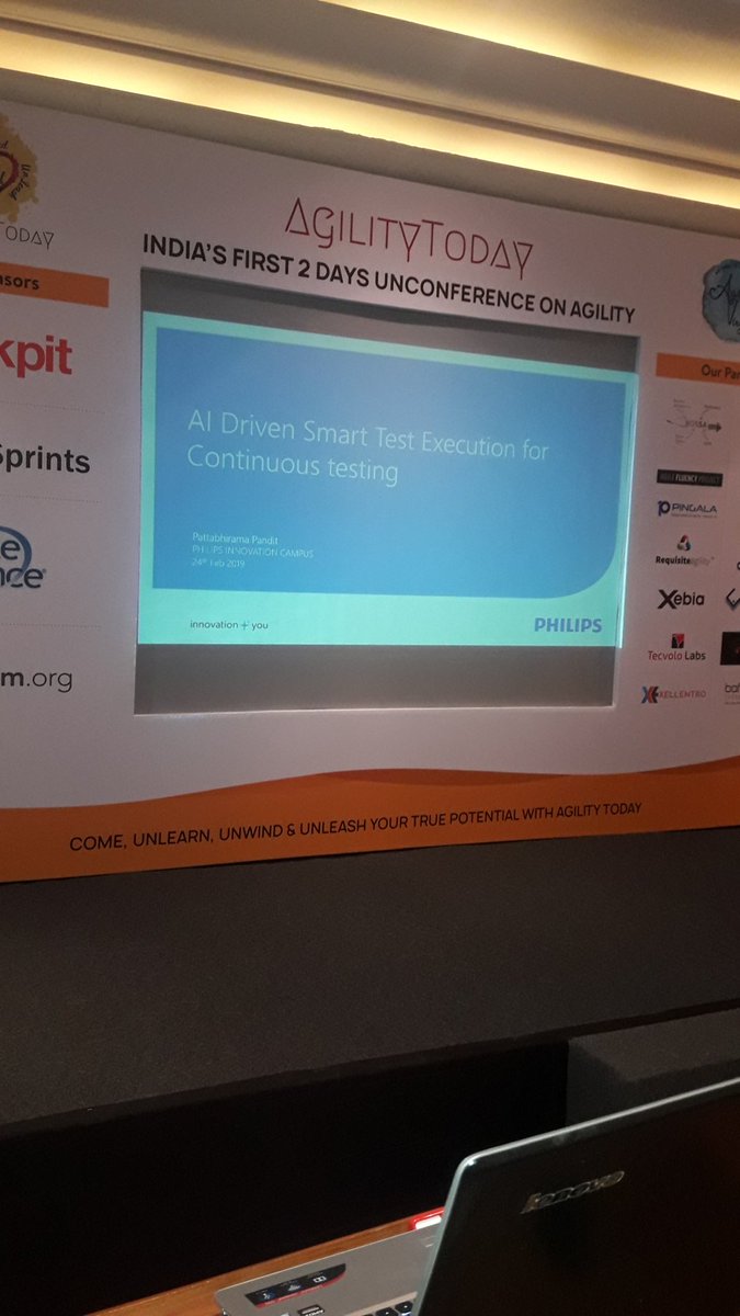 mail2subodh's tweet image. Pattabhirama Pandit
DevOPS Competency leadership, Philips India currently speaking on topic "AI driven Smart Test Execution for Continuous Testing" at @AgilityToday