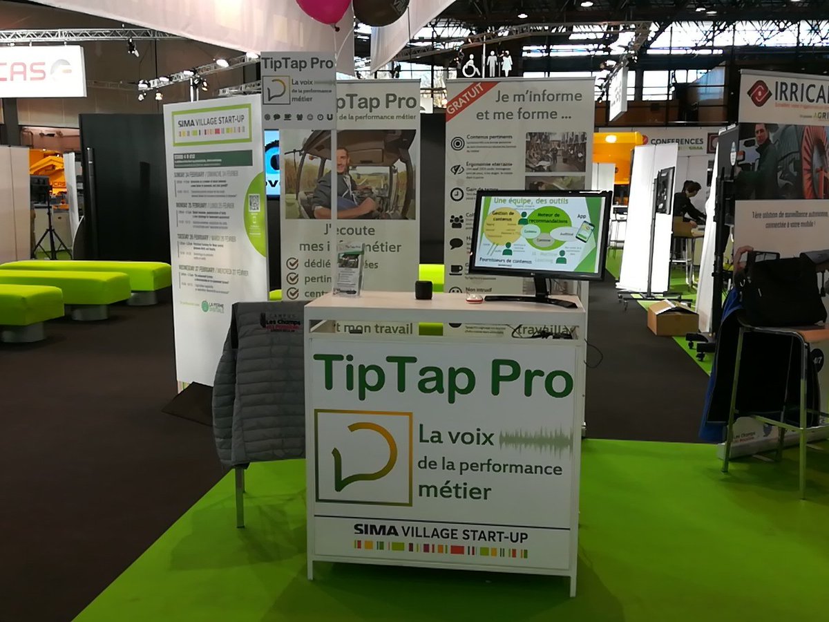 Le stand <a href="/tiptappro/">tiptappro</a> est en place au #SIA2019. Merci <a href="/champspossible/">Campus Les Champs du Possible - Village by CA</a> pour le soutien financier et logistique.