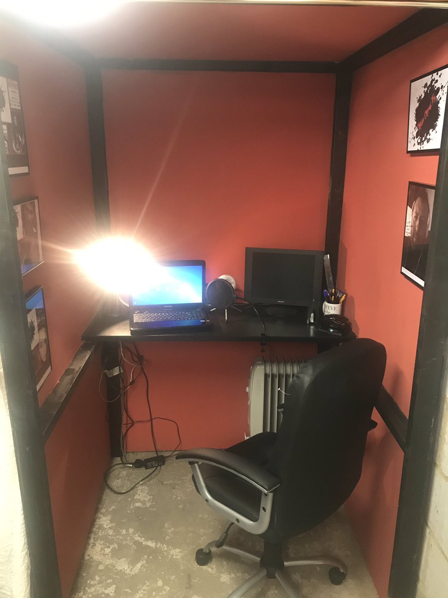 truecrimefixpod's tweet photo. The most phenomenal thing has happened. My wife has built me a proper studio for my birthday!!! This is phenomenal... got new equipment on the way too... cannot believe how lucky I am @AshleyMarieC_xx #truecrimefix https://t.co/5QTuGP47si
