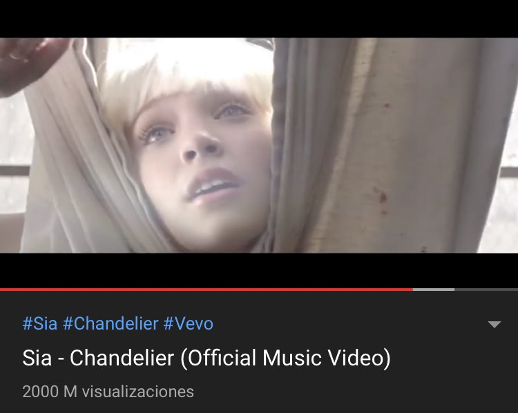 SiaFansSpain's tweet photo. ‼️ The music video of #Chandelier has just hit 2 Billion Views 👀 Congratulations to @Sia #DanielAskill @maddieziegler and all the crew that made it possible including the incredible choreographer @SIRHEFFINGTON https://t.co/vwgz5bg2bE