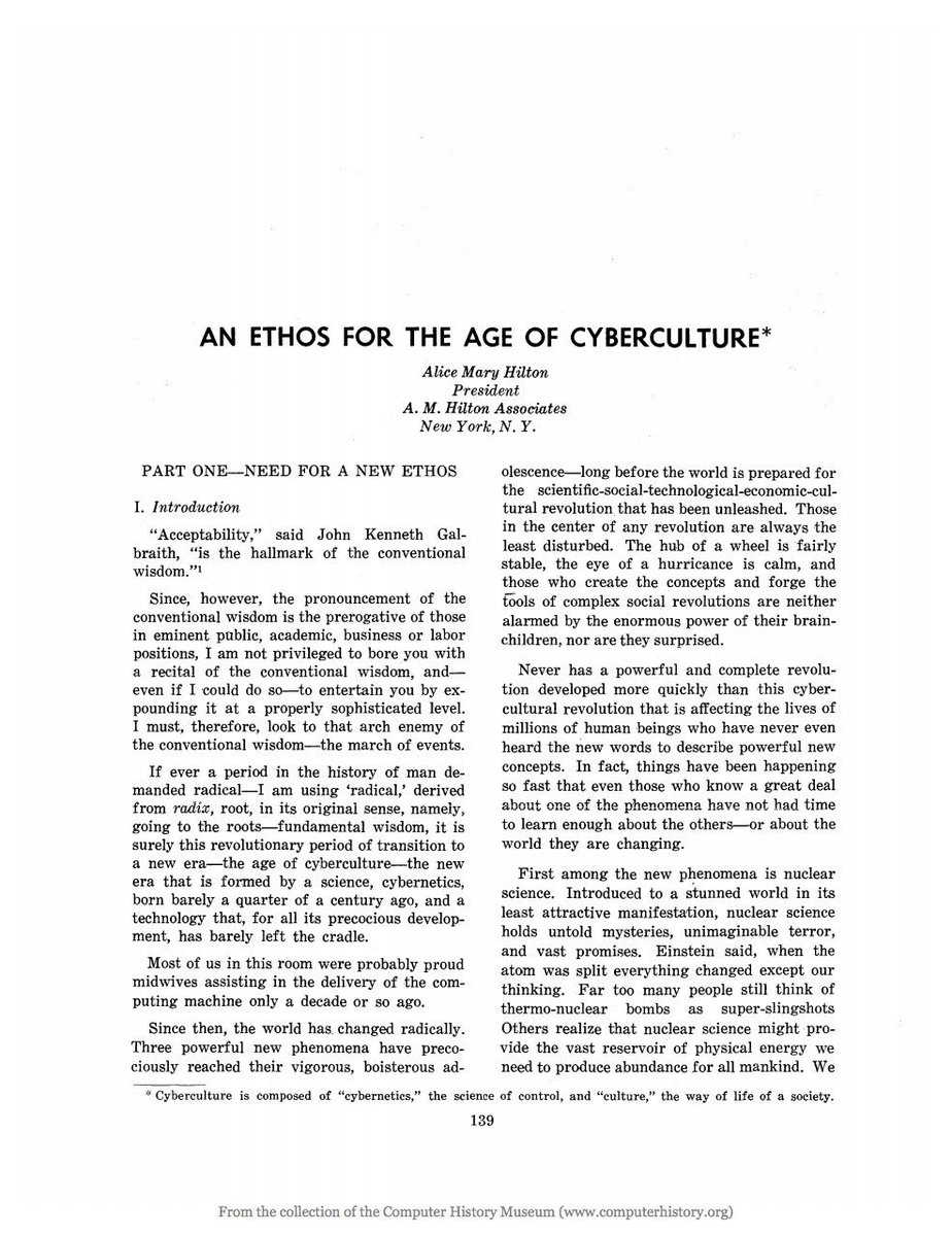 jesswade's tweet image. 💻 Meet Dr Alice Mary Hilton, mathematician, philosopher and social activist. In ‘63 Hilton came up with the term ‘cyberculture’. She wrote extensively about intelligent machines, the impact of automation + future of work. New @Wikipedia page: en.wikipedia.org/wiki/Alice_Mar… #WomeninSTEM