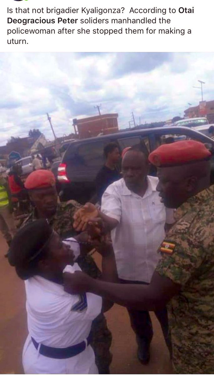 Let’s get this right ladies and gentlemen. Brig. Matia Kyaligonza is a Diplomat with no single entitlement to right of way. He flouts traffic rules then commands his guards to assault a traffic cop on duty. What sort of arrogance and impunity is this, Sir???????