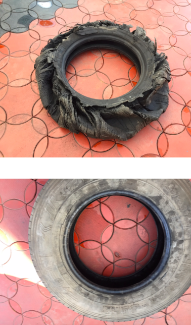 RatheeshRNath's tweet photo. @JKTyreCorporate Posting pictures of my Bus tyres - where the bus has covered only 45k kilometer. Sole of one tyre came out during a trip and just escaped from accident. The other tyre is about to come out. Even though sent this picture through twitter you did not even shown the https://t.co/Ft6S21FEo4