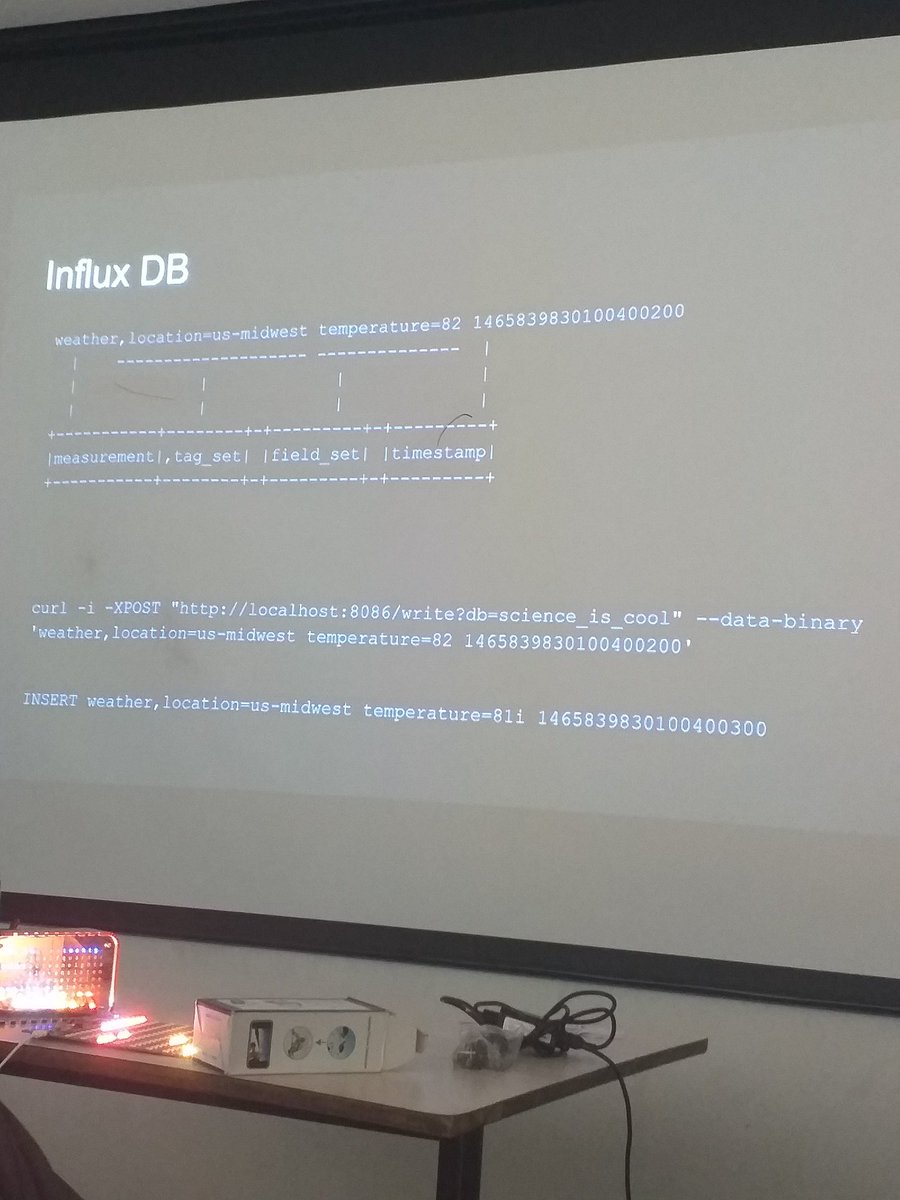ianiketchavan's tweet image. A topic was very interesting and amazing too by @vikramaroskar and @siji_sunny on Iot data modelling using #timeseriesdatabase and arduino programming ....
Protocols, IOT & IIOT ....
#influxdb #chronograf #grafana ....