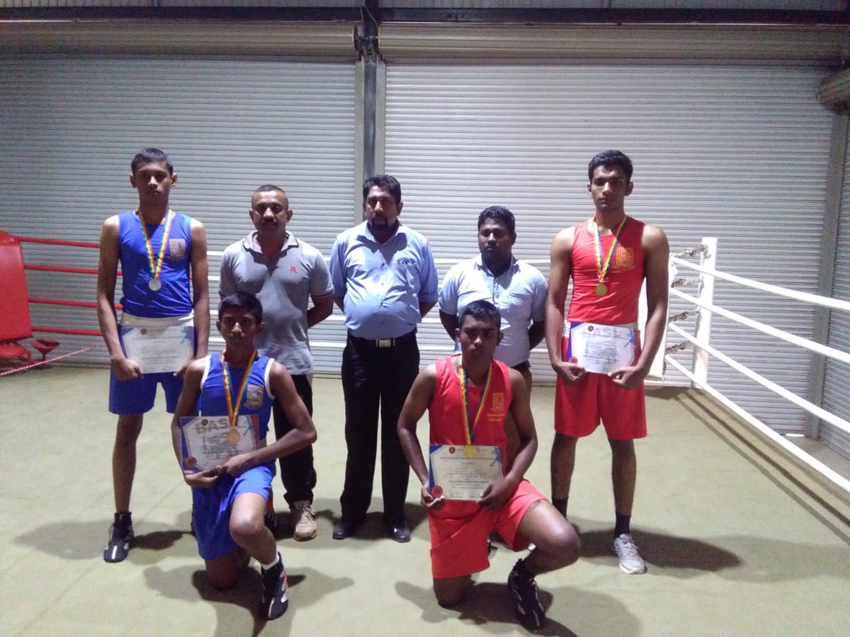 MahanamaCol3's tweet photo. Mahanama College won one gold, one silver and one bronze medal in the Junior Boxing Championship. We became the 3rd in All Island. Congratulations Brothers !!! https://t.co/Q3MfAqJNsB