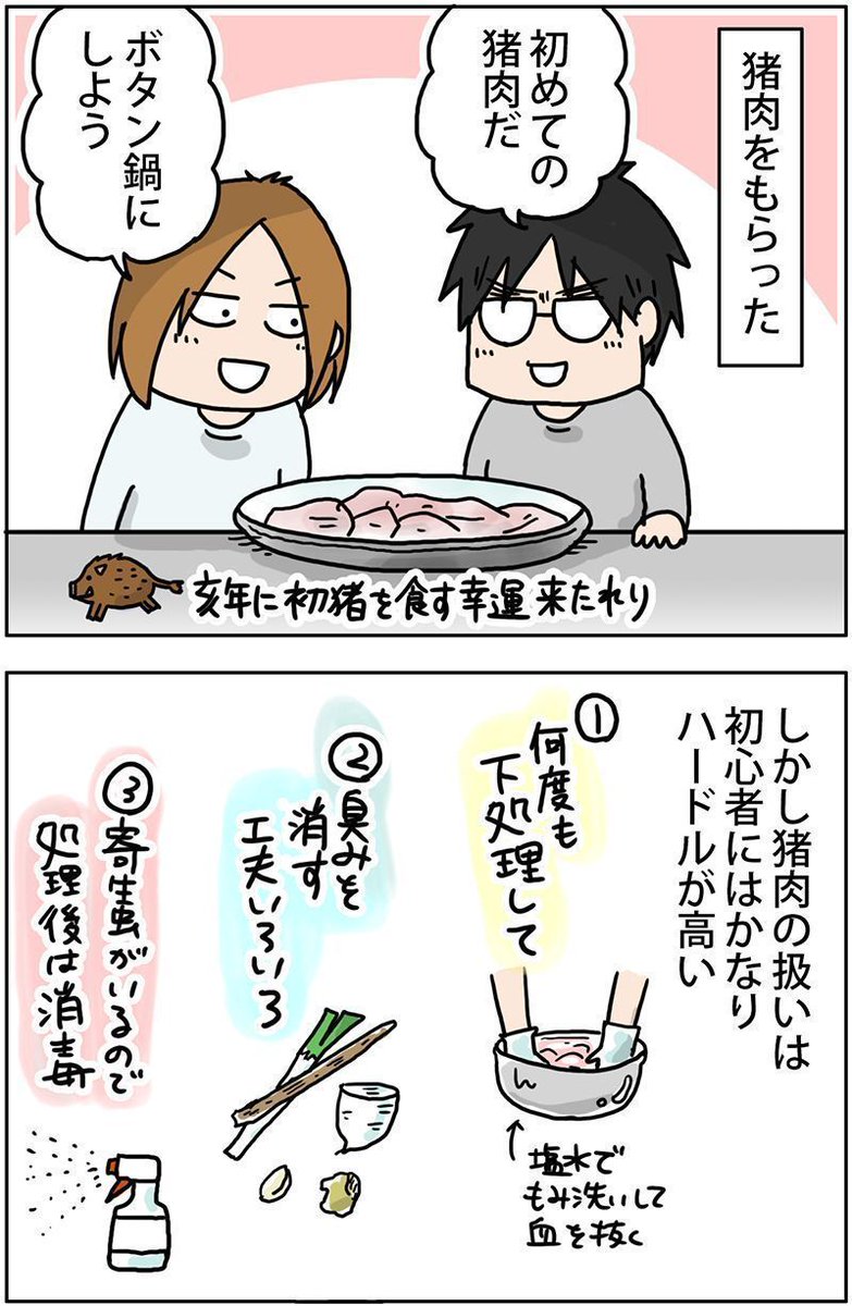 はじめて猪肉を食べてみた
 