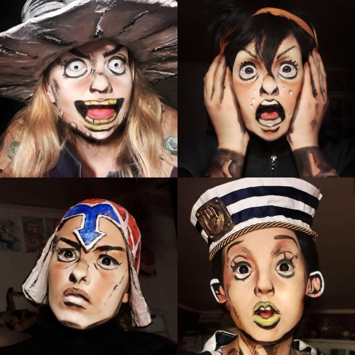 YellowCake on Twitter: "YellowCake Cosplay @YellowCakeCos I Jojo's Bizarre Adventure and I also love painting all the silly faces I find in the manga and my face by using