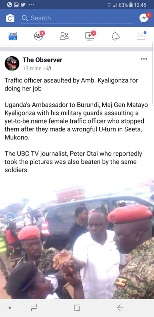 CharityKom's tweet photo. #impunity who is then left to keep law and order if a police officer can be man handled like this? @PoliceUg @metpoliceug https://t.co/zfSWvkbvwx