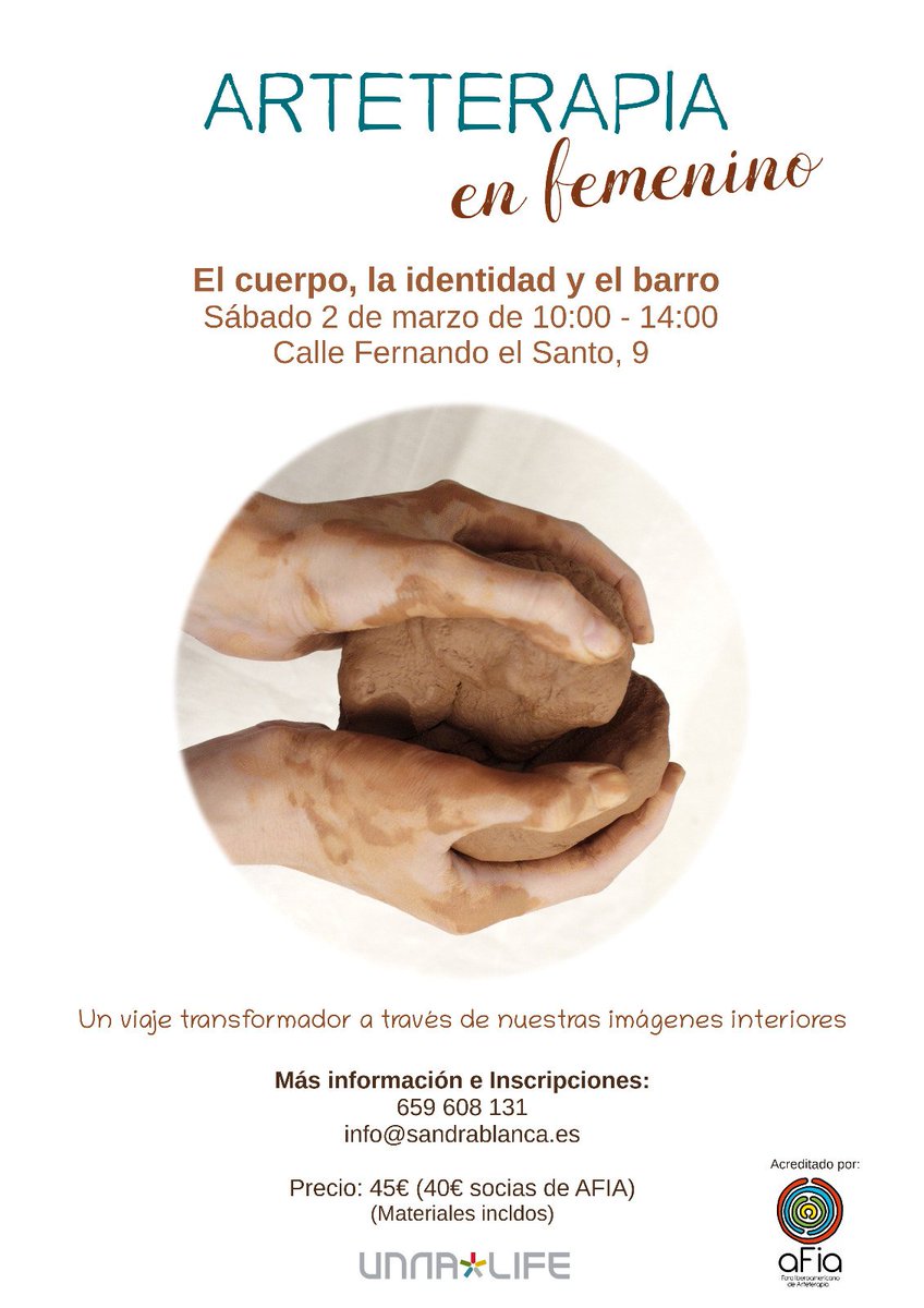 Arteterapia en femenino. El cuerpo, la identidad y el barro #UnnaLife #Madrid 2 de Marzo

unna-life.com
