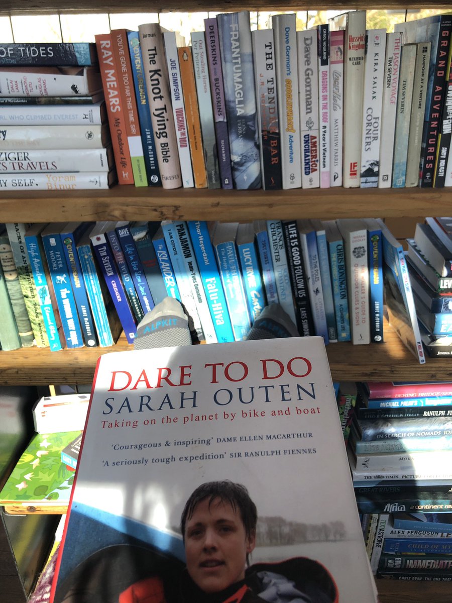 LindseyCole's tweet photo. On the @theyesbus for our first ambassador meeting, having a thumb through the library. Landed this inspiring tale on my lap for break time this morn...@SarahOuten ❤️ https://t.co/oSGV3Xvkuy