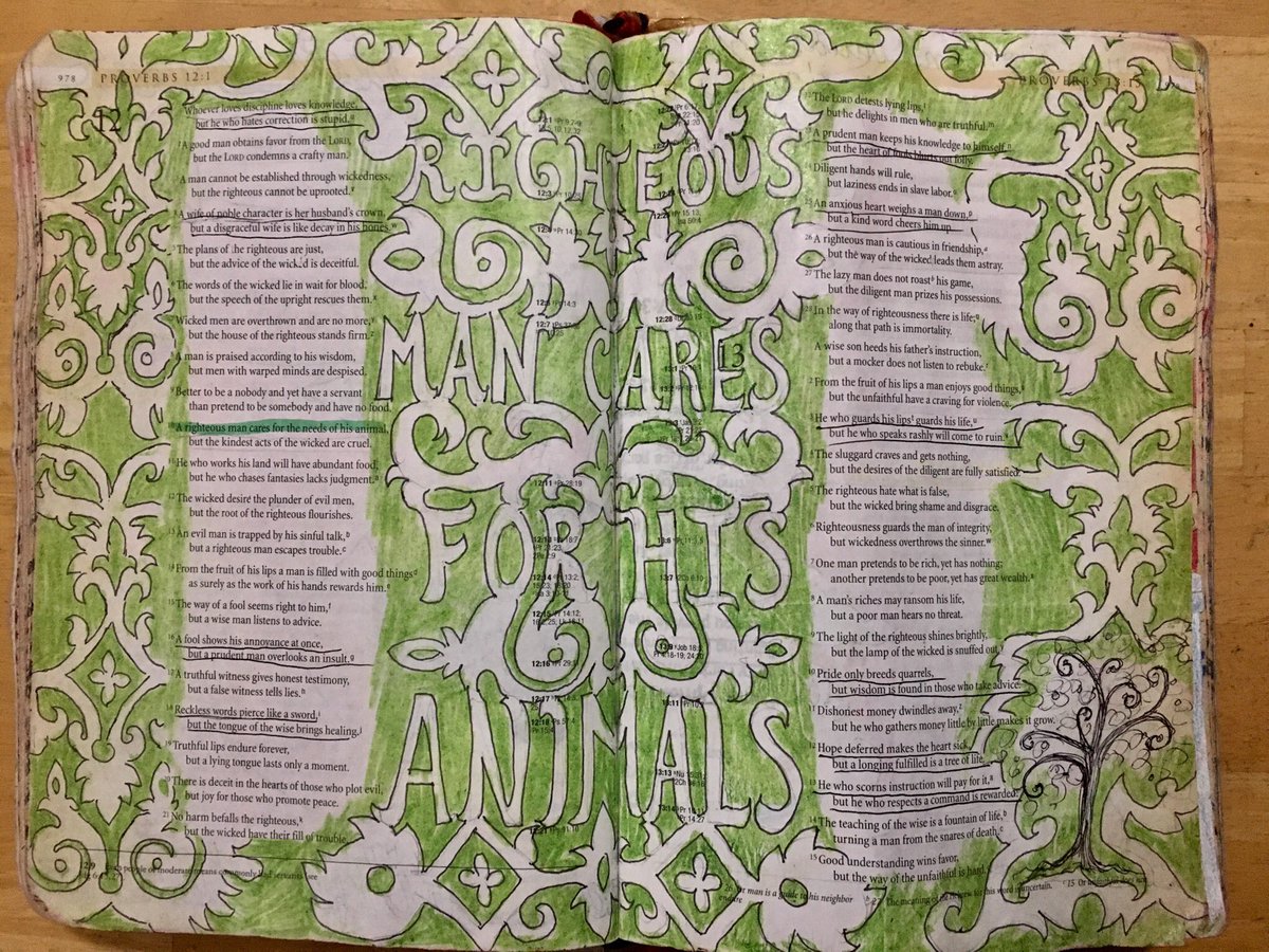 “The righteous care for the needs of their animals, but the kindest acts of the wicked are cruel.”
Proverbs 12:10 
One of my favorite verses about animals...
#artwithasoul #biblejournaling #bibleverse #bibleartjournaling #bibleartjournal #biblejournalingcommunity #biblejournal