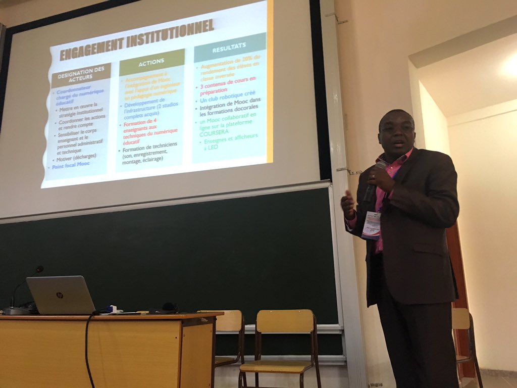 dnoukakis's tweet photo. Benjamin Yao @inphbpolytech presenting the institutional steps to implement #DigitalEducation and #activelearning, at the #ACEimpact in #Djibouti. Session led by @DimNou #M4Dev #EPFL https://t.co/BqqT60uyRM