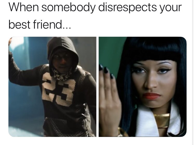 Only1Kabishi's tweet photo. I got your back bestie. #memethings #gotyourback #meme #hopsin #thepurge #undercoverprodigy #foreverill #nickiminaj #yourlove #pinkfriday #barbz #rappers #love https://t.co/mctrDh6uvo