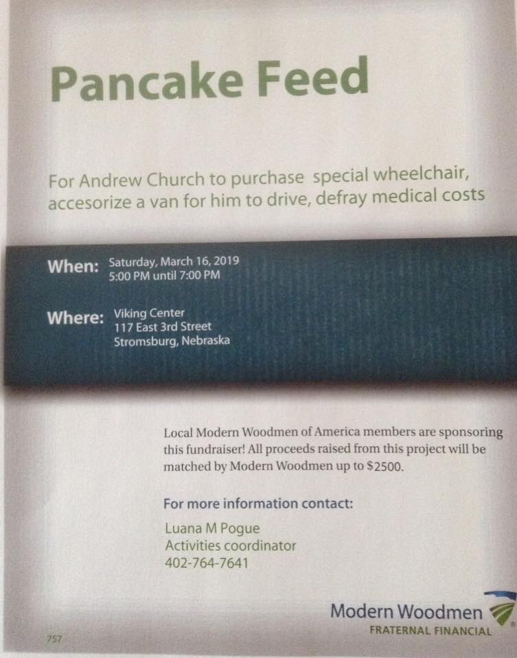 Last June our nephew Andrew was injured in a rollover accident.  He has been working really hard doing rehabilitation at Madonna in Lincoln.  There are some items that would help with his mobility and this fundraiser is to help with those items and to help defray medical expenses