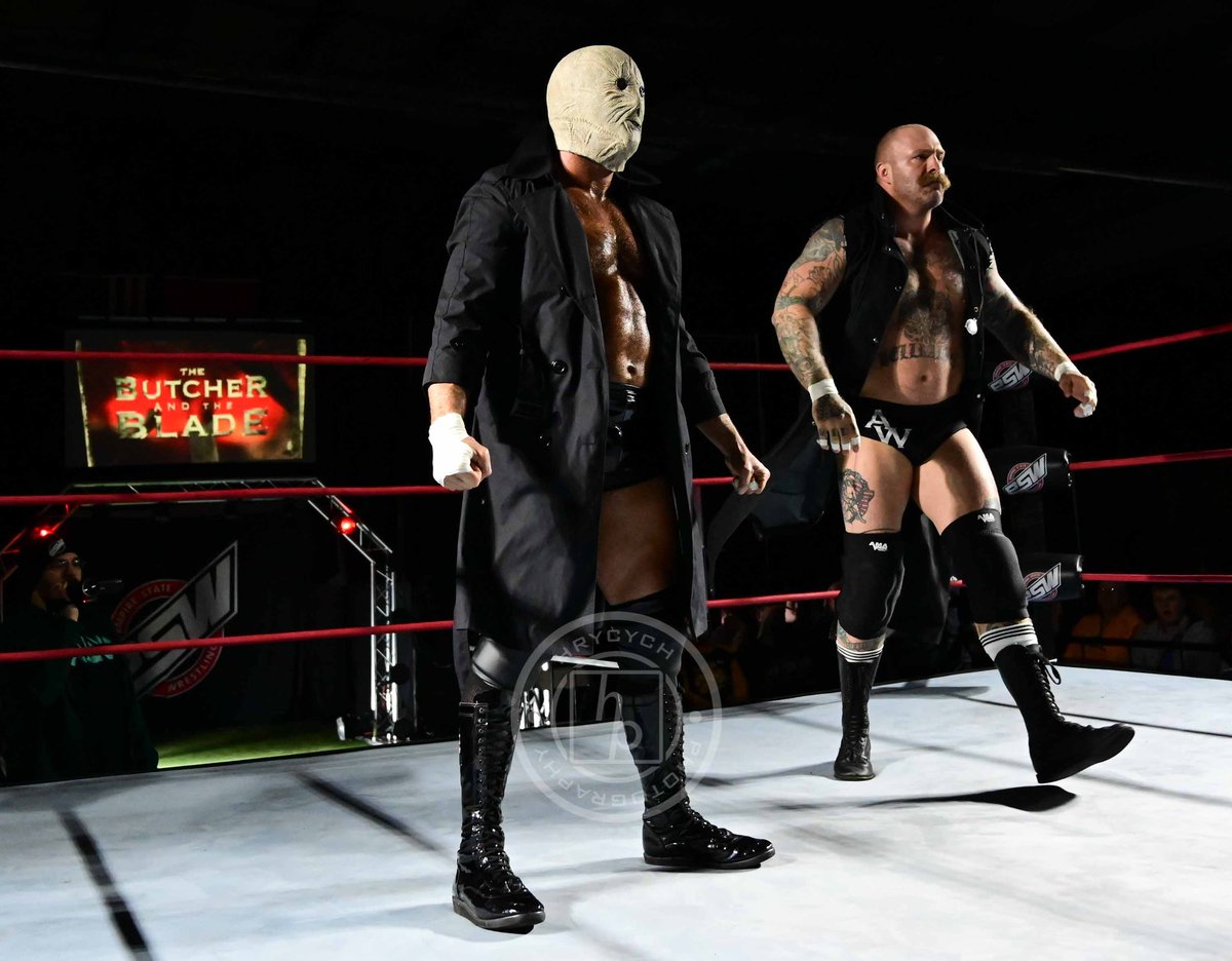 HrycychPhoto's tweet photo. Butcher @andycomplains and the Blade @BraxtonSutter are ready to take on anyone in @ESWWrestling @KickinAssPod #KickinAssPod #NoGInKickin #FullDeath #HeatsInTheRingBrother https://t.co/QAFcCjbqrk